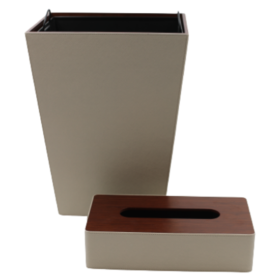 Picture of Etre Saloon Beige Dustbin,Tissue Box Cover set