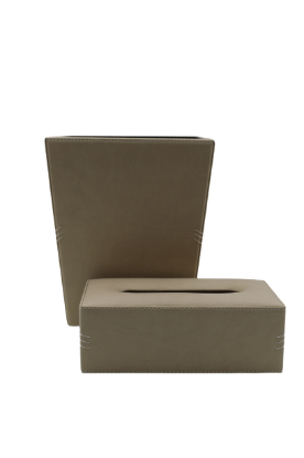 Picture of Belmun Saloon Beige Dustbin,Tissue Box Cover set 