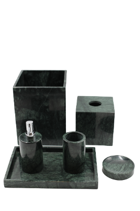 Picture of Etre Dark Green Marble Bath Accessories Set