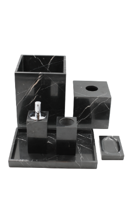 Picture of Etre Black Marble Bath Accessories Set 