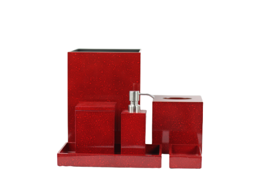 Picture of Etre Red/Vivid  Bath Accessories Set