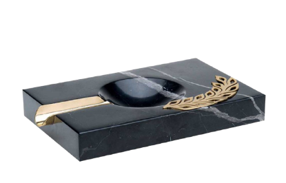 Picture of Anatoli Cigar Ashtray Grains Marble Black/Gold  